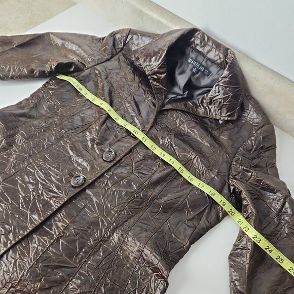 Lafayette 148 New York brown crinkle textured blazer jacket Sz 6 - Picture 12 of 15